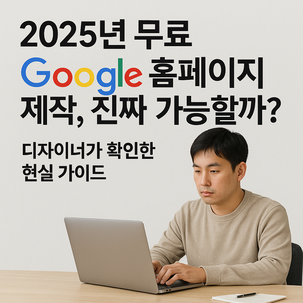 2025년 무료 구글 홈페이지 제작, 진짜 가능할까? 디자이너가 확인한 현실 가이드