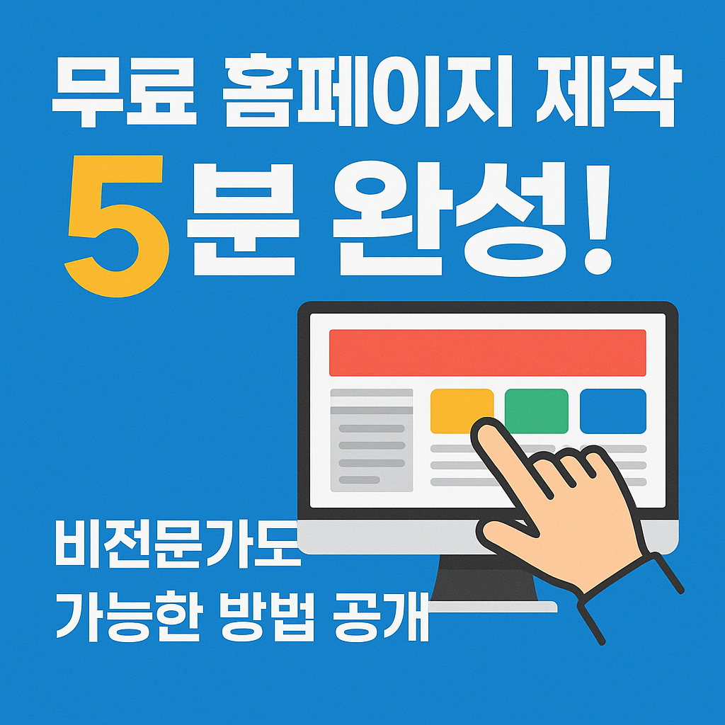 무료 홈페이지 제작 5분 완성! 비전문가도 가능한 방법 공개