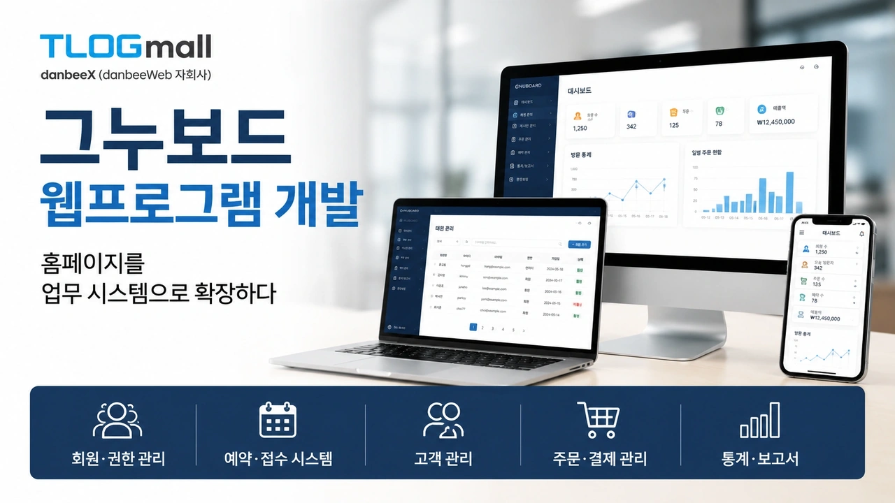 그누보드를 활용한 맞춤형 웹프로그램 개발