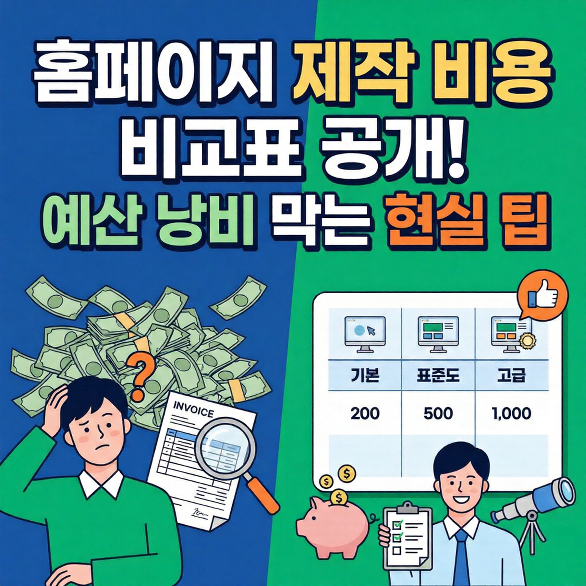 홈페이지제작 비용 비교표 공개! 예산 낭비 막는 현실 팁
