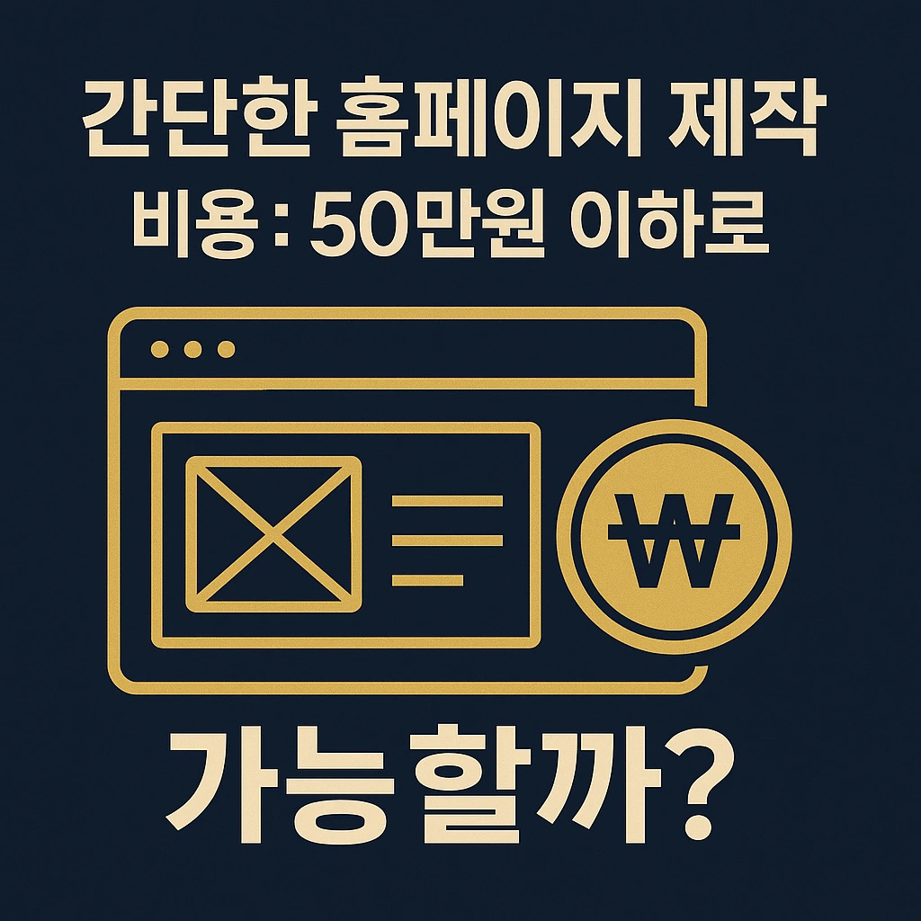 간단한 홈페이지제작 비용: 50만원 이하로 가능할까?